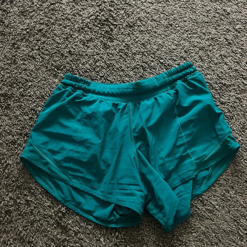 Teal lululemon hottie hot shorts-tall